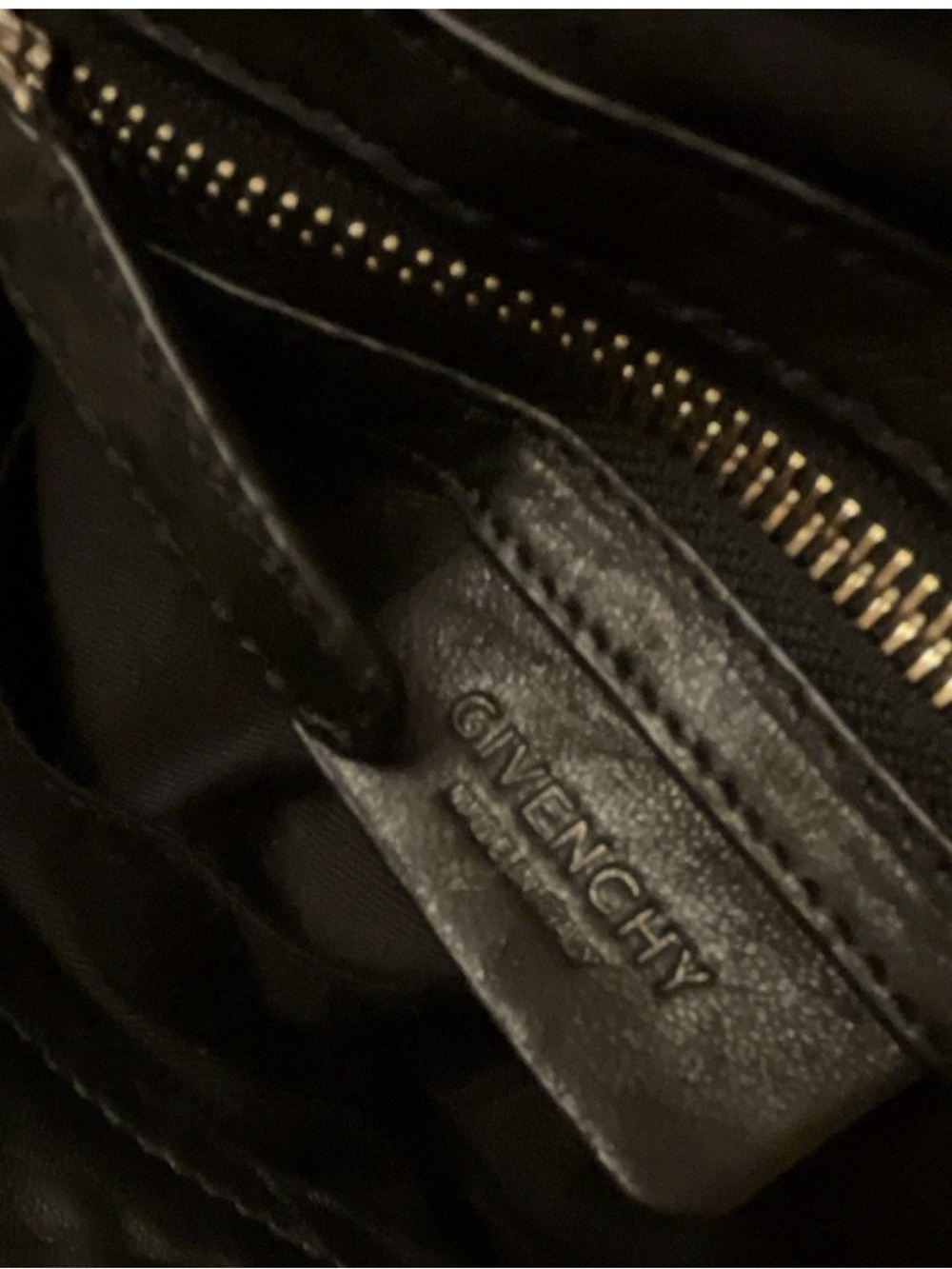 GIVENCHY Black Leather Zip-Front Shoulder Bag. - Picture 4 of 17